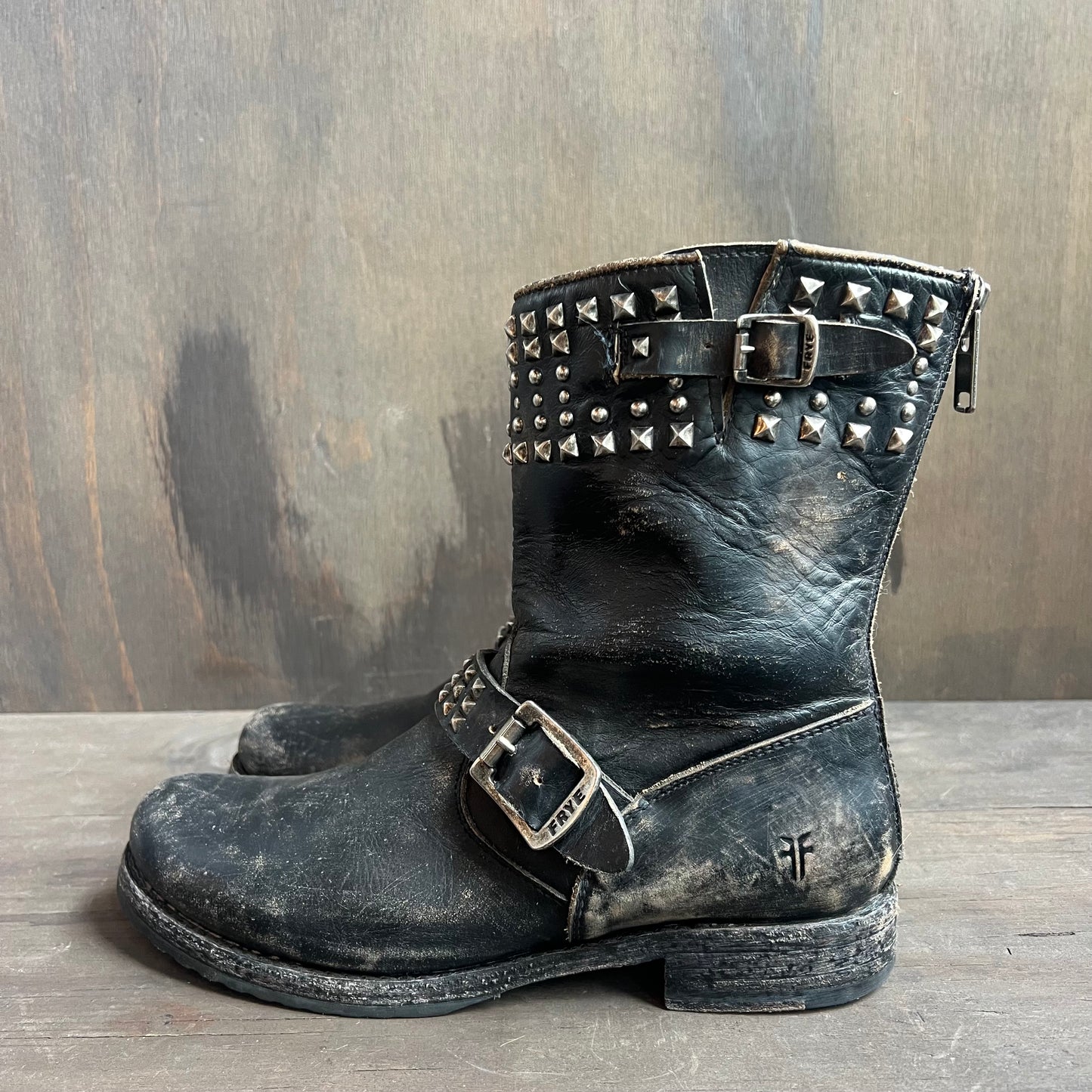 Frye Black Biker Boots