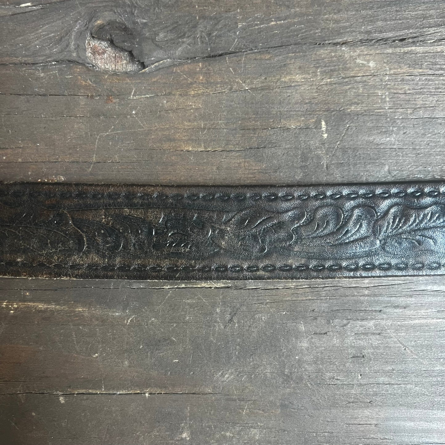 Tooled Leather Hat Band