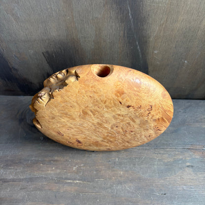 Burl Wood Circular Vase