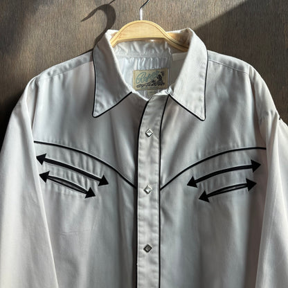 Roper White Western Pearl Snap
