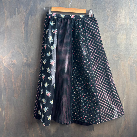 Vintage Floral Velvet Skirt