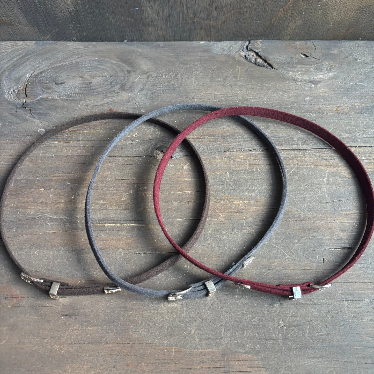 Felt Hat Band with Rhinestone Buckle