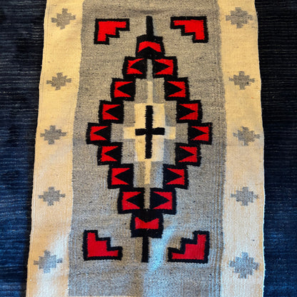 Black, Red and Grey Woven Rug