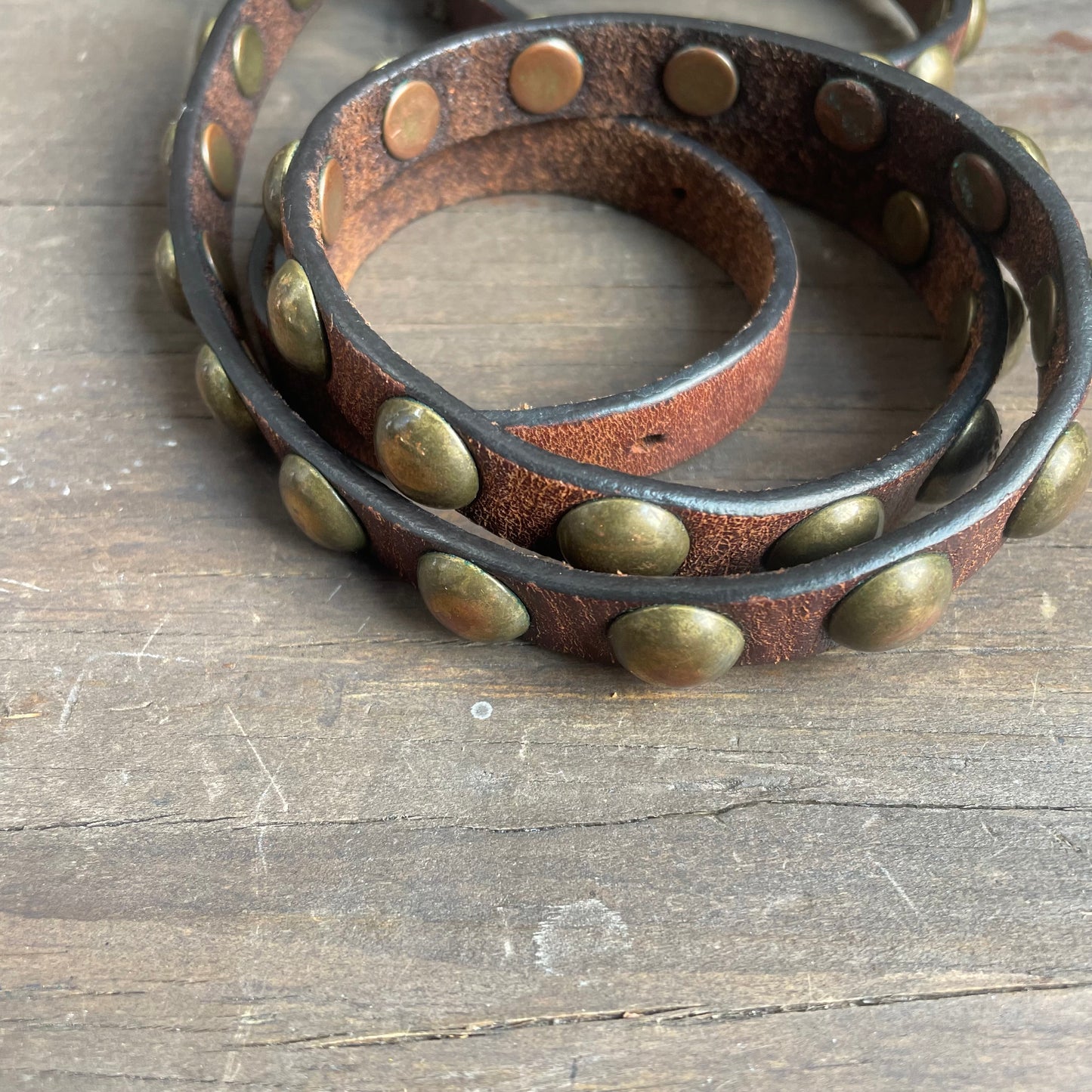 Vintage studded leather belt