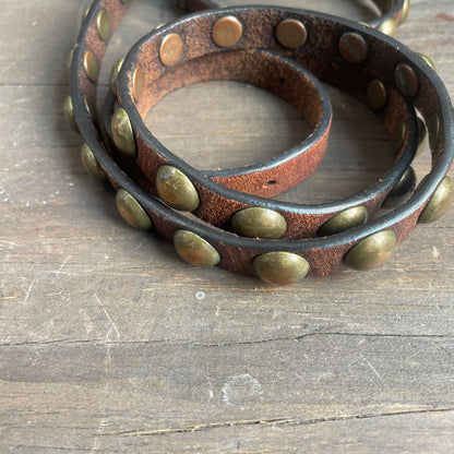 Vintage studded leather belt