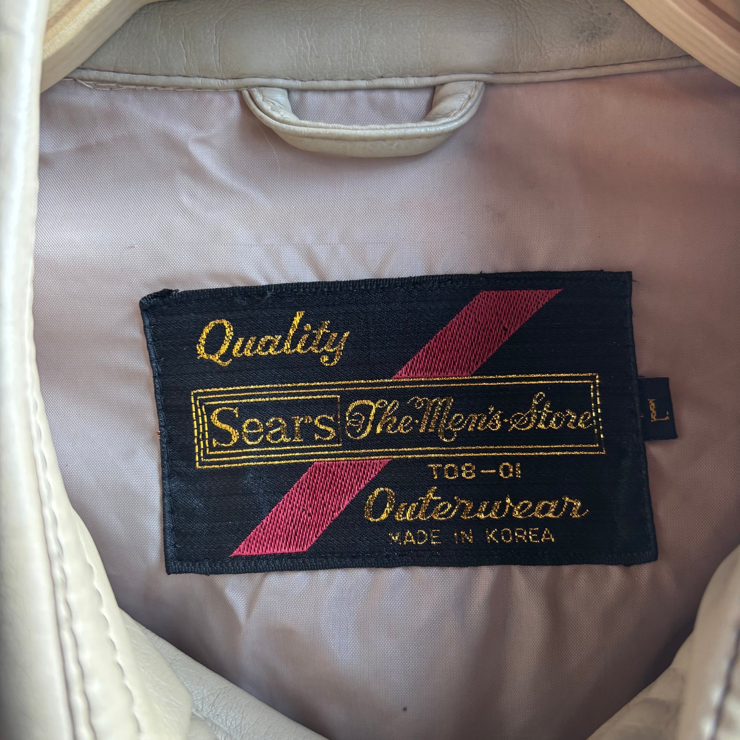 Vintage Sears Beige Faux Leather Jacket