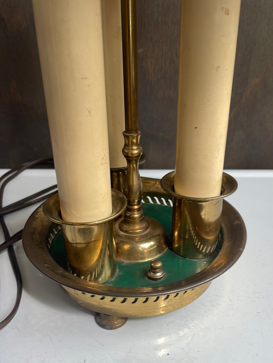 Vintage Brass Green Desk Lamp