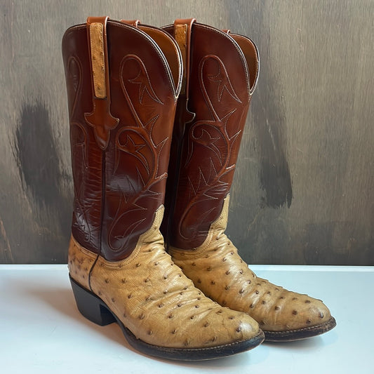 Lucchese Two-Tone Ostrich  Cowboy Boots