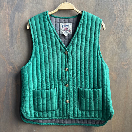 Vintage Green Silk Vest