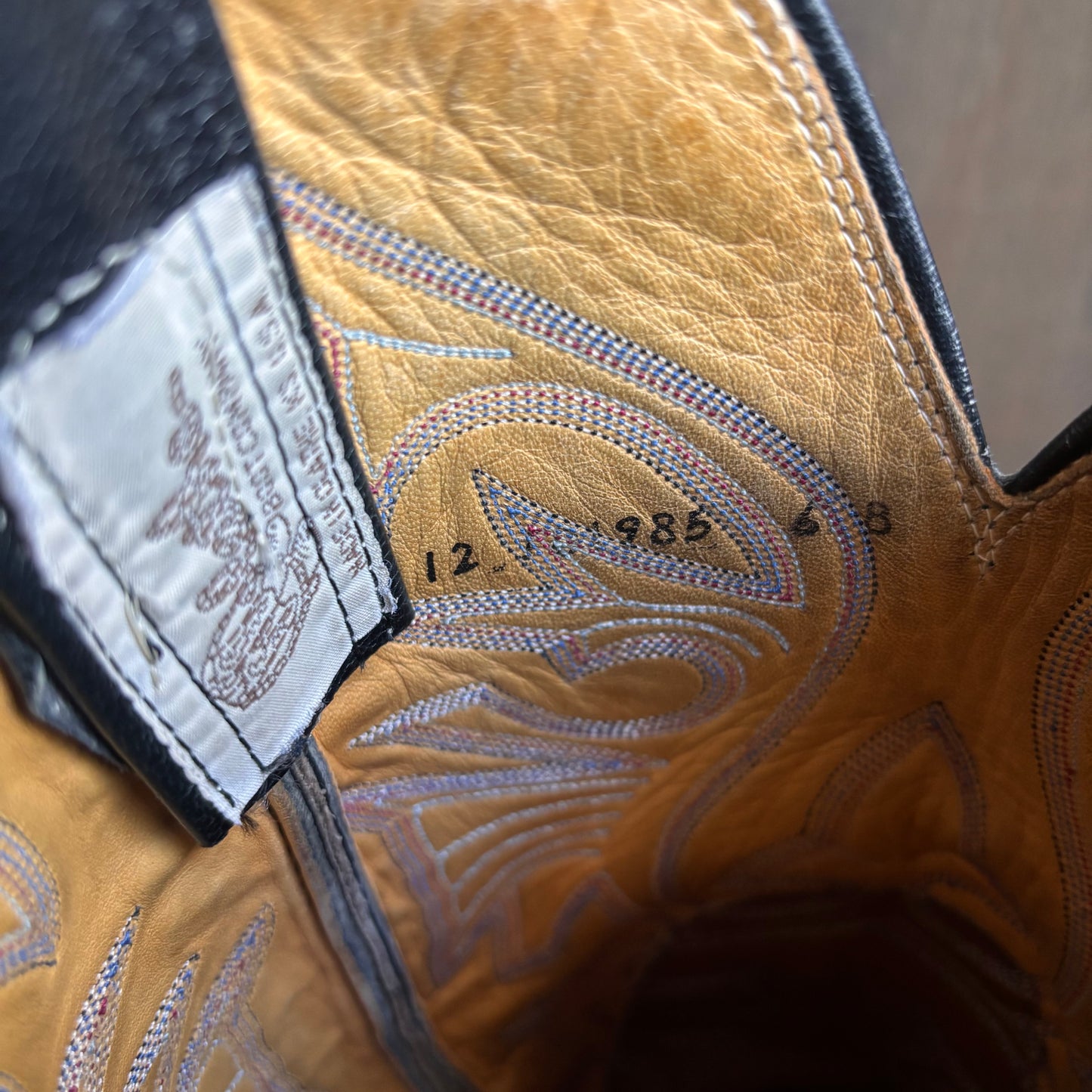 Vintage Olathe Tall Blue Stingray Boots