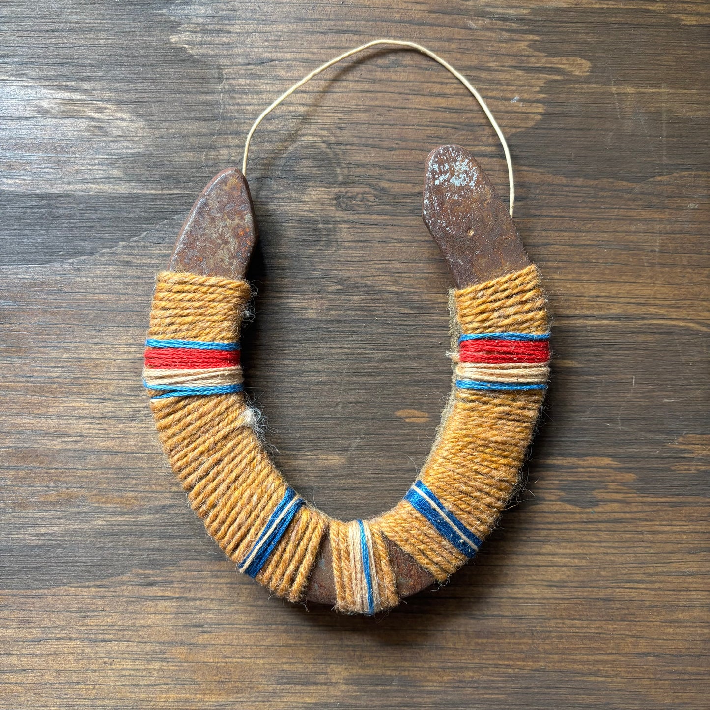 Orange Thread Wrapped Horseshoes