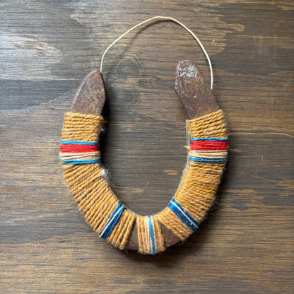 Orange Thread Wrapped Horseshoes