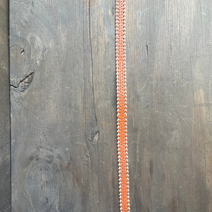 Brown leather kids belt with white wrapped sides