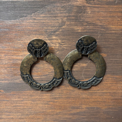 XL Brushed Metal Hoops