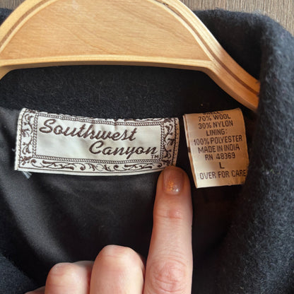 Black Fringed Jacket with Conchos