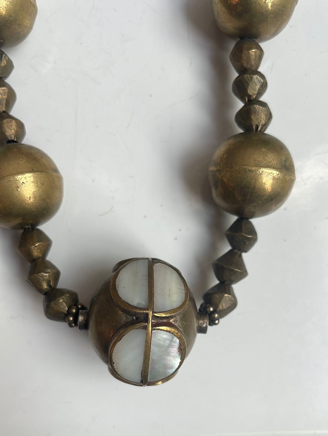 India Brass and Mother-of-Pearl Necklace