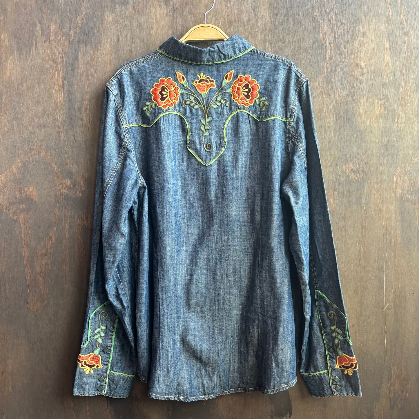 Double D Ranch Embroidered Denim Shirt