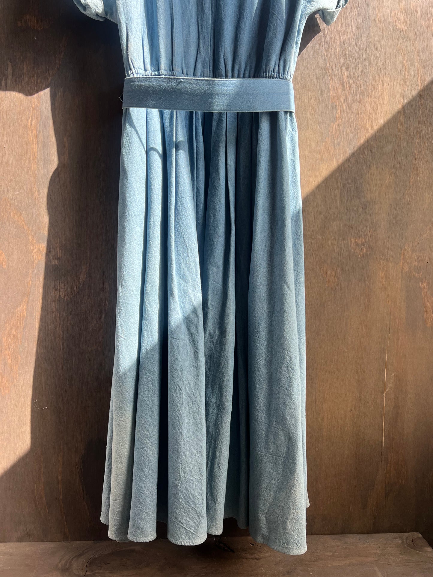 D. Frank Denim Maxi Dress