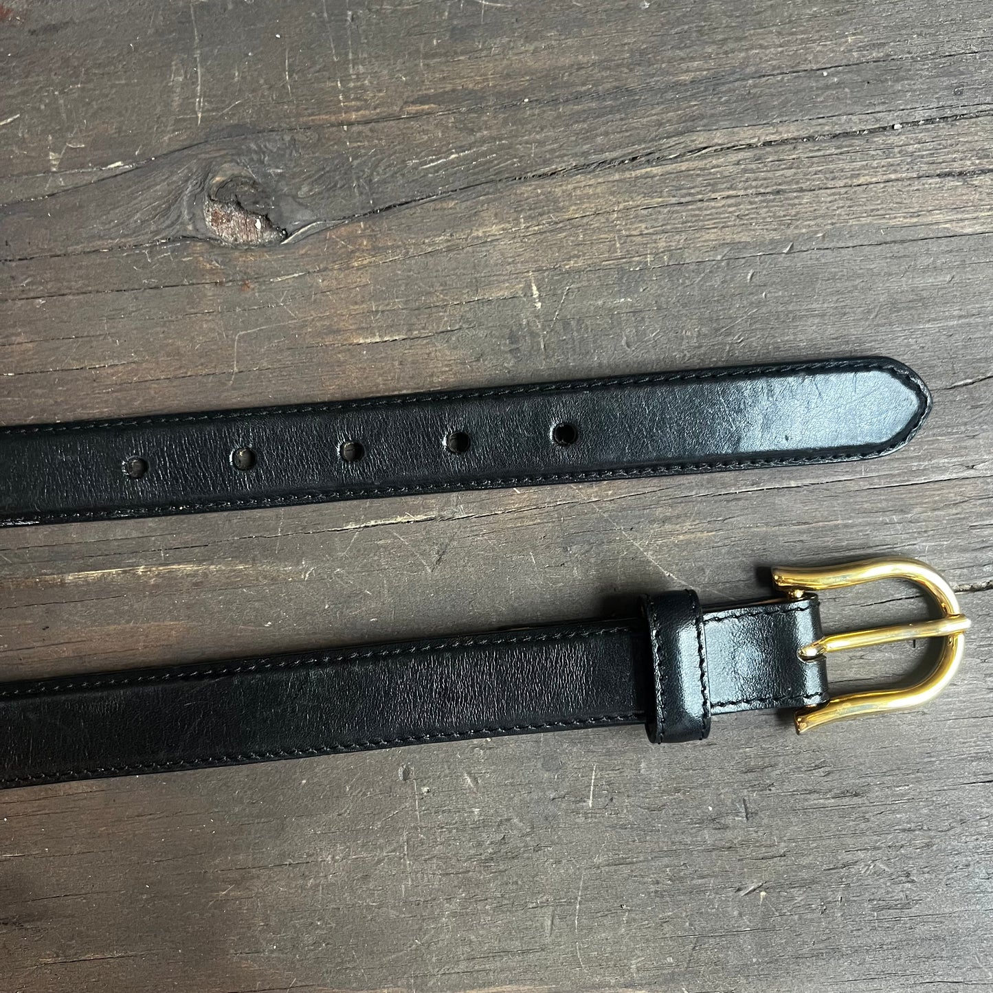 Kleinberg Sherrill Black Belt with Gold Colored Buckle