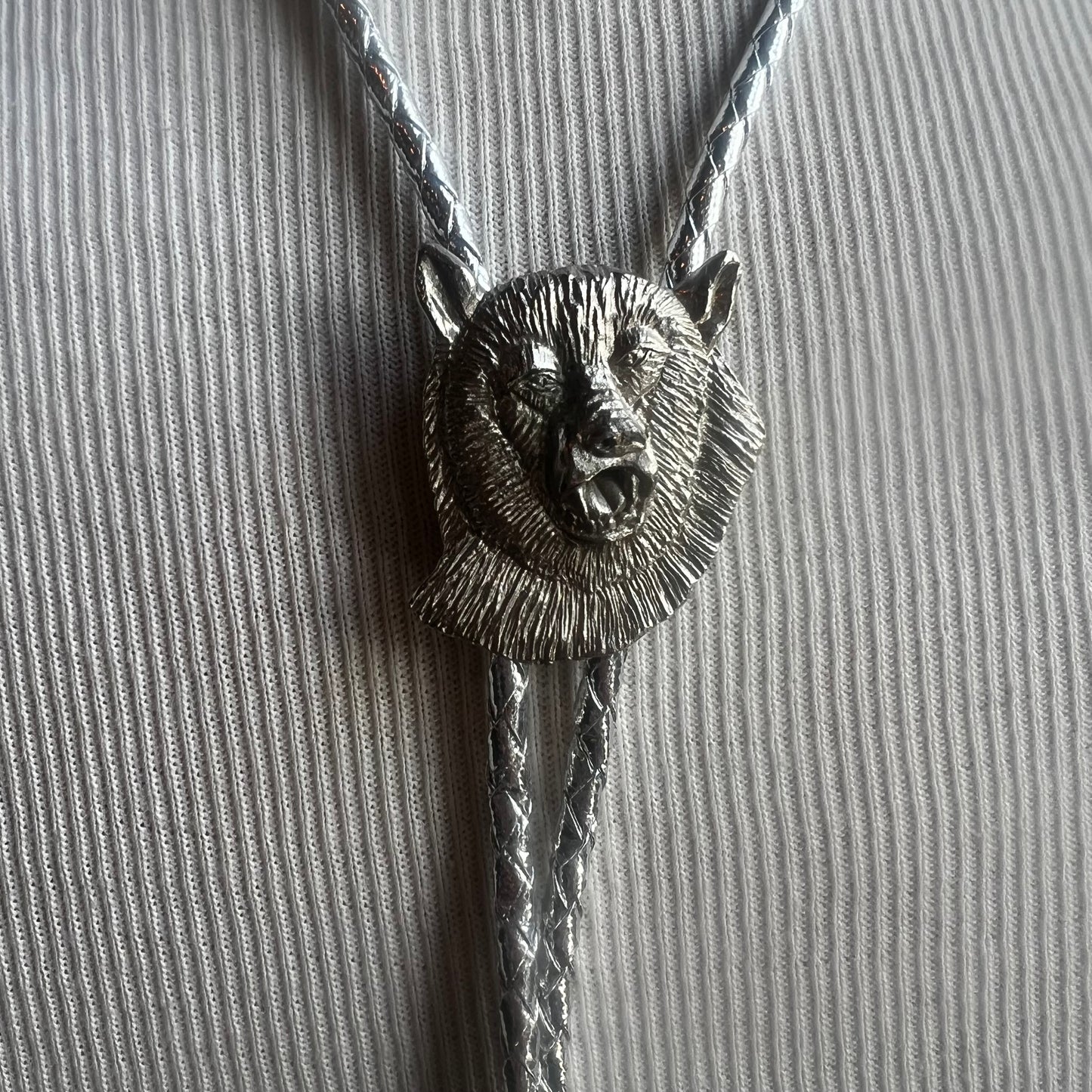 Silver Bear Bolo Tie