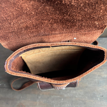 Vintage Brown Leather Mini Backpack