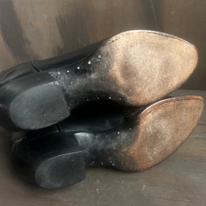 Larry Mahan Black Leather and Alligator Boots