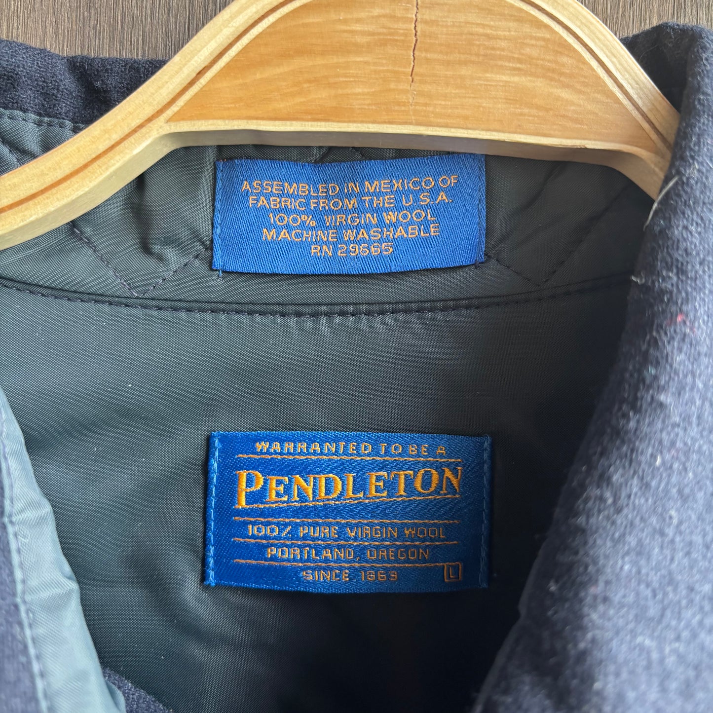 Pendleton Black Wool Button Up