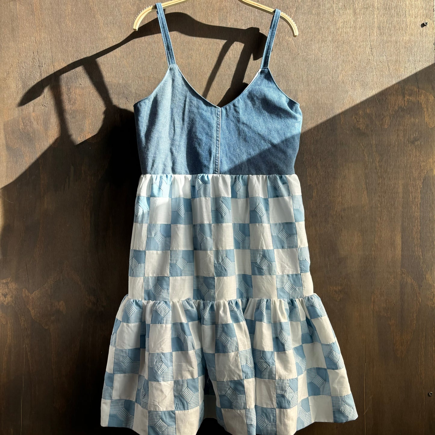 Handmade Reversible Blue Quilt Dress