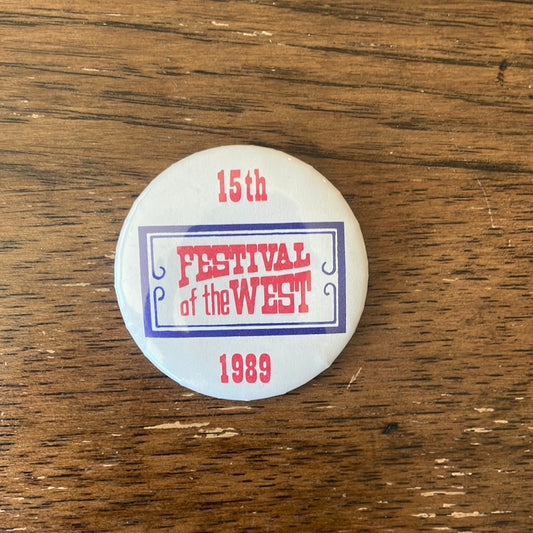 Vintage Festival of the West Button Pin