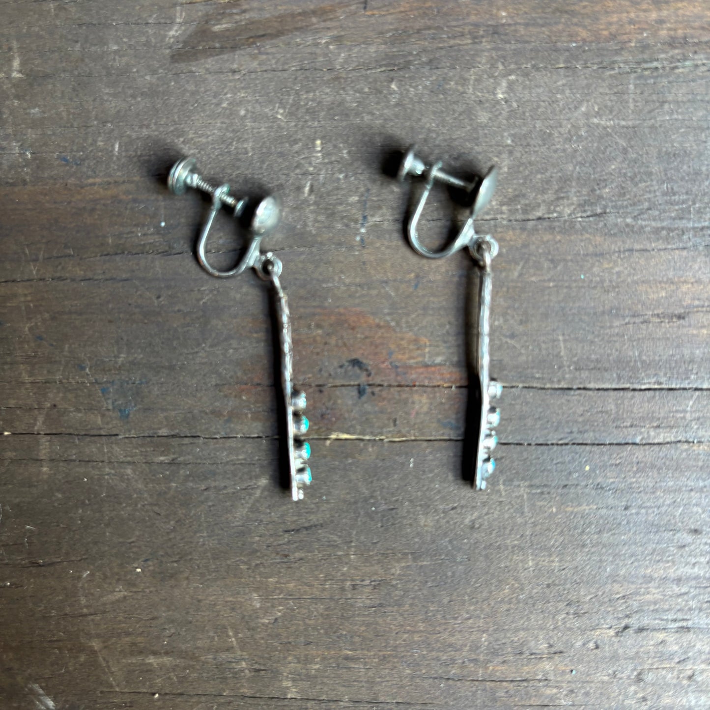 Silver Line Dangle Clip Earrings