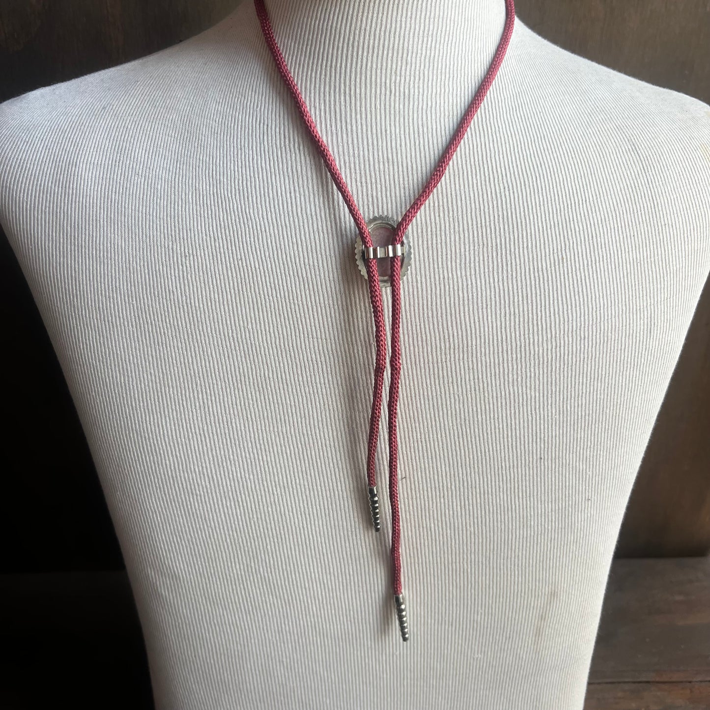 Pink Rhodinite Bolo Tie