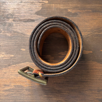 Vintage Brown Leather Belt with Cut-Outs