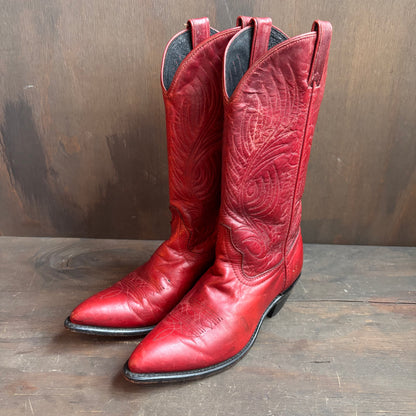 Vintage Red Leather Boots