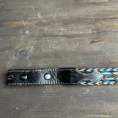 Black Leather and Horsehair Belt