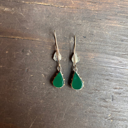Vintage Silver Jade Earrings