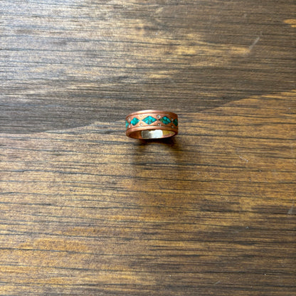 Copper Turquoise Chip Ring