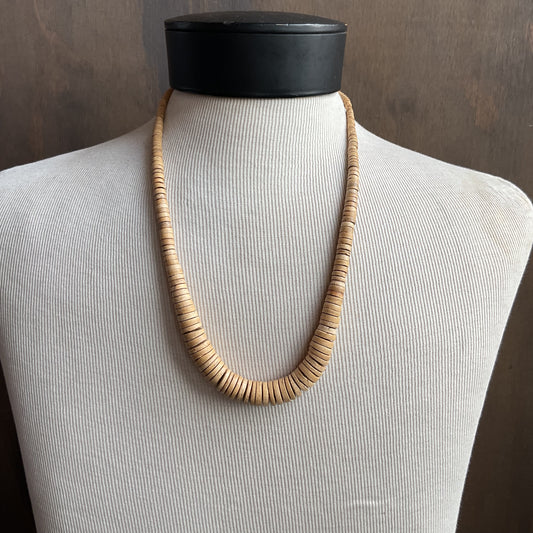 Wooden Disc Bead Necklace