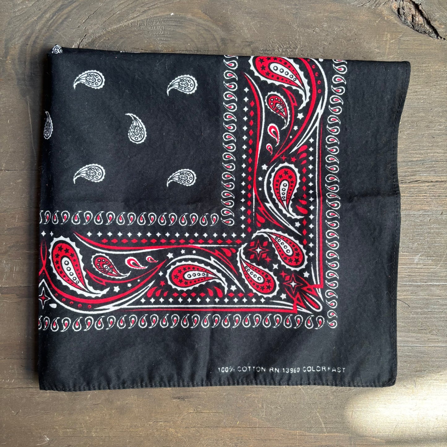 Red and Black Paisley Bandana