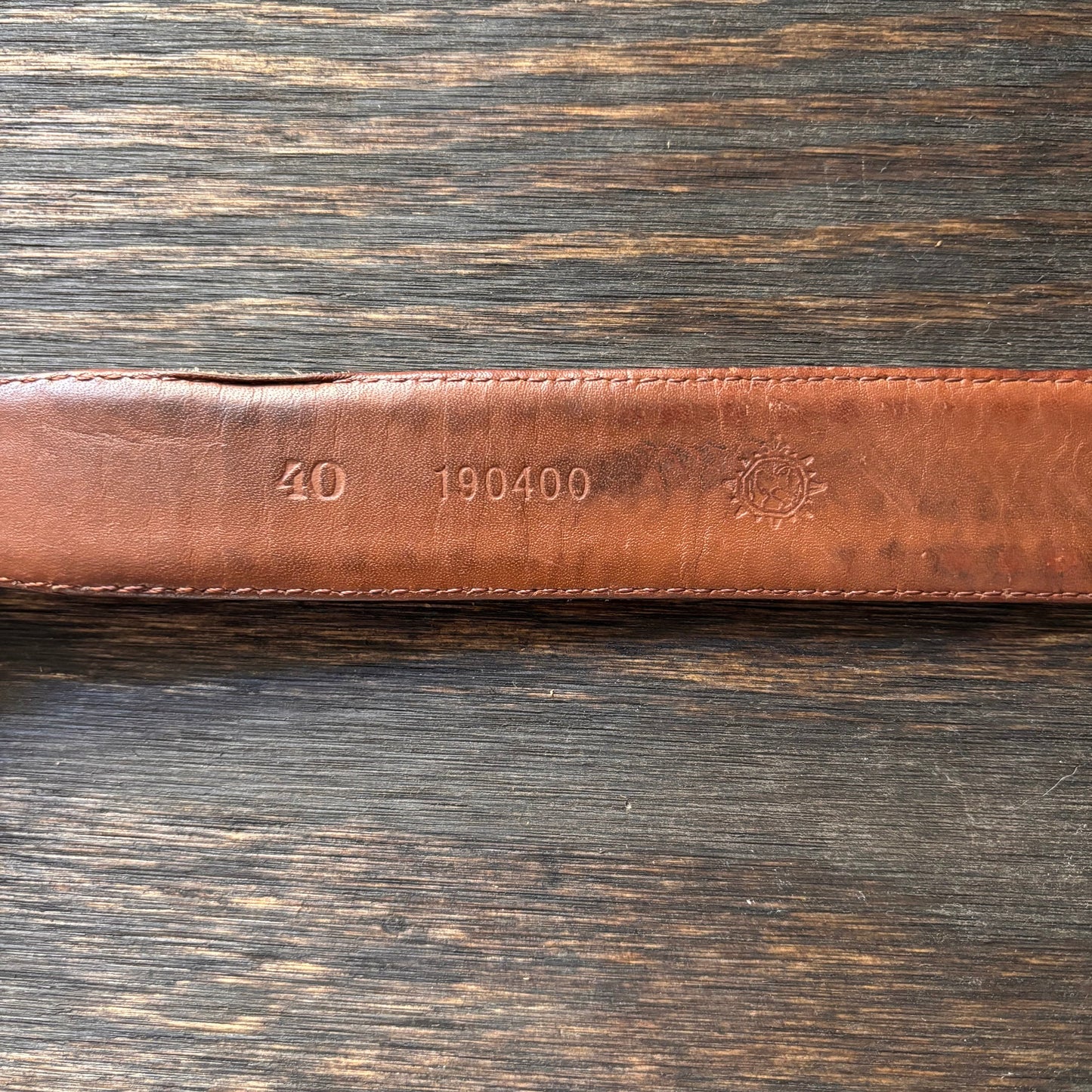 Brown Leather Belt with Metal Tip