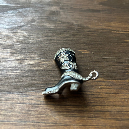 Black Cowboy Boot Pin