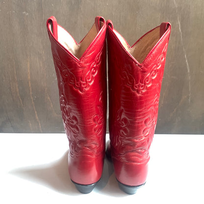 Red Leather Western Boots