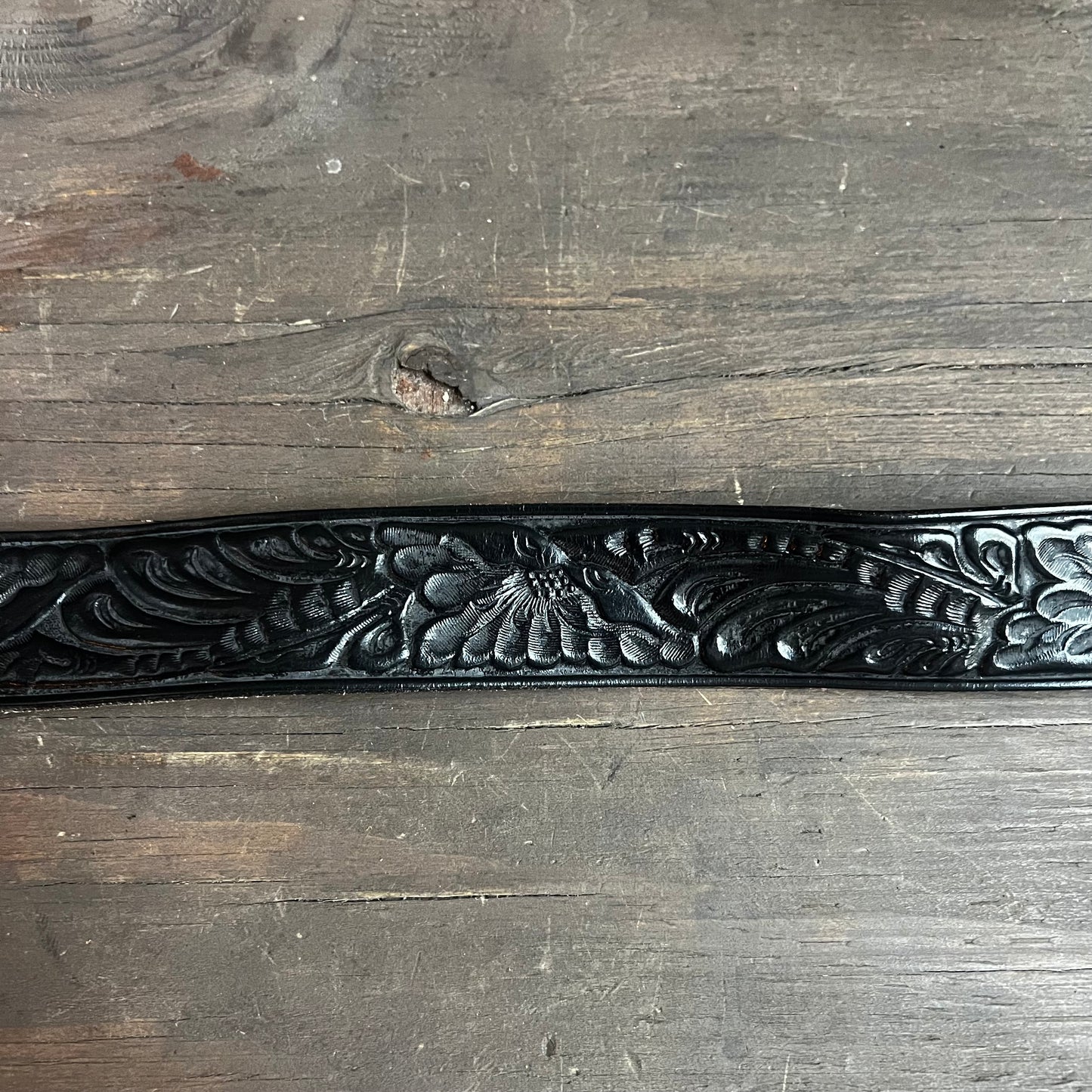 Rockmount Ranchwear Black Tooled Belt