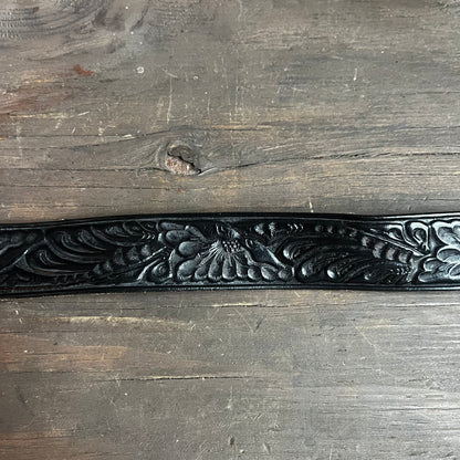 Rockmount Ranchwear Black Tooled Belt