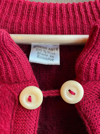 Red wool cape or poncho