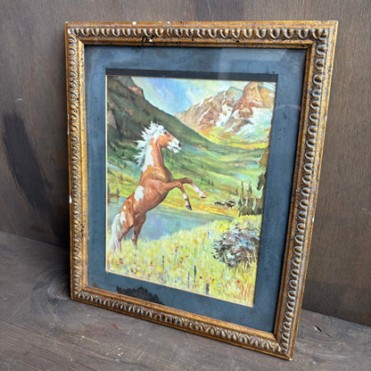Framed Tan Horse Art