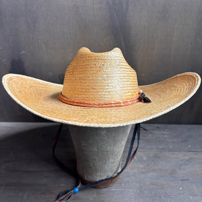 Vintage Straw Hat with Chin Strap