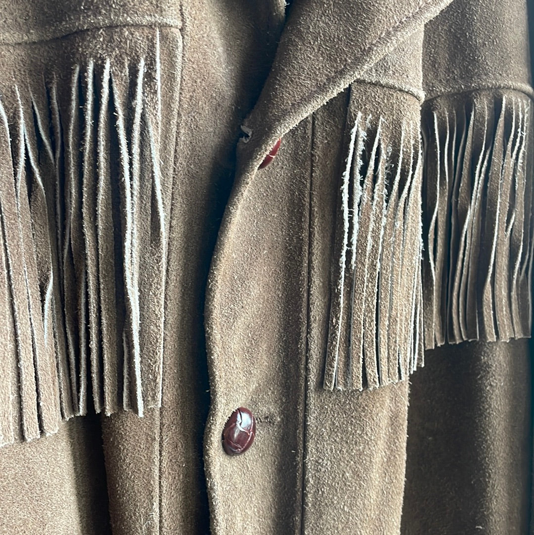 Vintage Sears Western Suede Fringe Coat