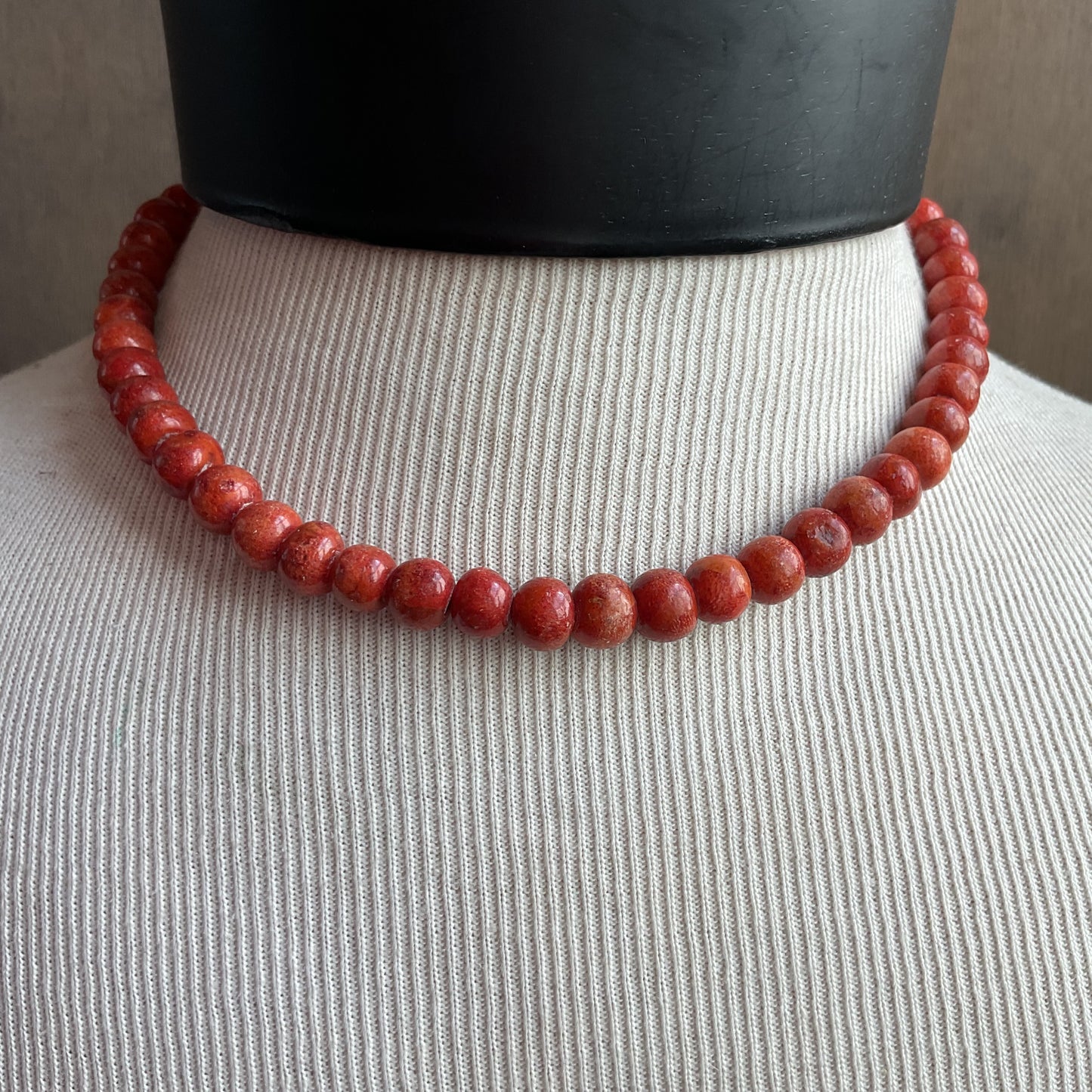 Red Coral Beaded Necklace
