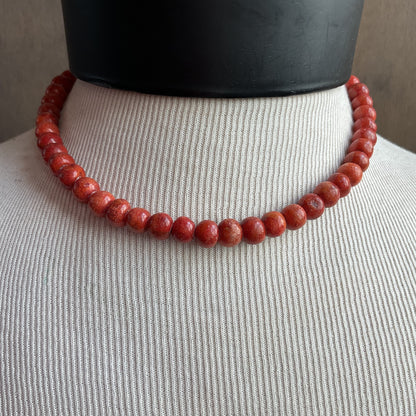 Red Coral Beaded Necklace
