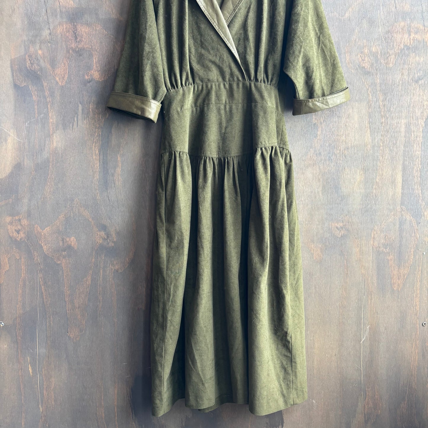 Vintage Green Microsuede Dress
